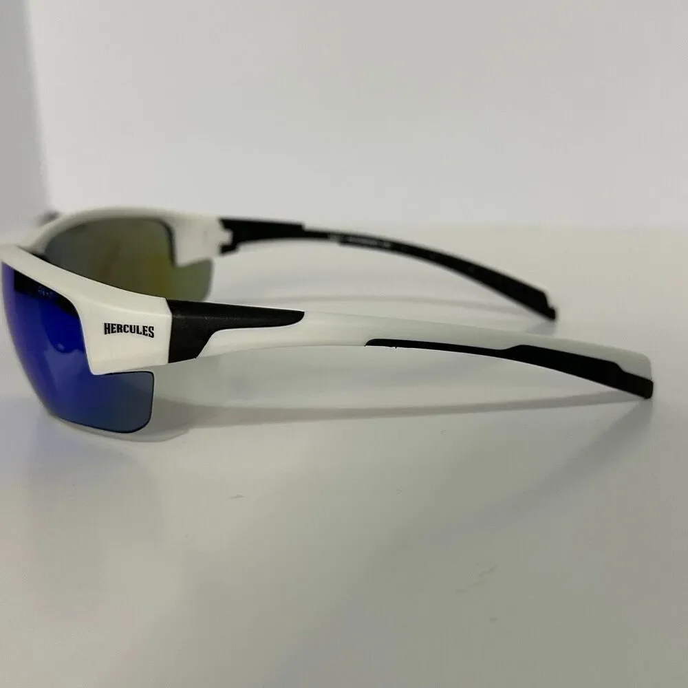 Global Vision Hercules 7 Wraparound Motorcycle Riding Glasses Z87.1 White Frame/